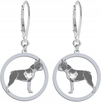 Radziszewska Kolczyki Srebrne Boston Terrier 925 Kobieta Biżuteria Prezent GRAWER GRATIS Radziszewska Kolczyki Srebrne Boston Terrier 925 Kobieta Biżuteria Prezent GRAWER GRATIS