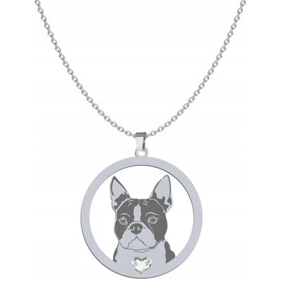Radziszewska Naszyjnik Srebrny Boston Terrier 925 Kobieta Łańcuszek GRAWER GRATIS Radziszewska Naszyjnik Srebrny Boston Terrier 925 Kobieta Łańcuszek GRAWER GRATIS