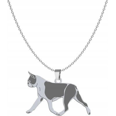 Radziszewska Naszyjnik Srebro 925 Boston Terrier Kobieta Łańcuszek Prezent GRAWER GRATIS Radziszewska Naszyjnik Srebro 925 Boston Terrier Kobieta Łańcuszek Prezent GRAWER GRATIS