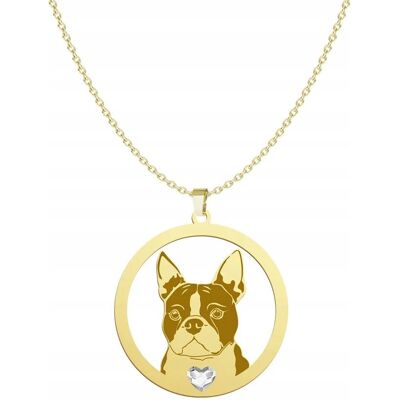 Radziszewska Naszyjnik Złoty Boston Terrier 925 Prezent Kobieta Łańcuszek GRAWER GRATIS Radziszewska Naszyjnik Złoty Boston Terrier 925 Prezent Kobieta Łańcuszek GRAWER GRATIS