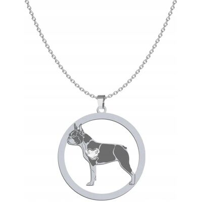 Radziszewska Naszyjnik Srebrny Boston Terrier 925 Kobieta Łańcuszek GRAWER GRATIS Radziszewska Naszyjnik Srebrny Boston Terrier 925 Kobieta Łańcuszek GRAWER GRATIS
