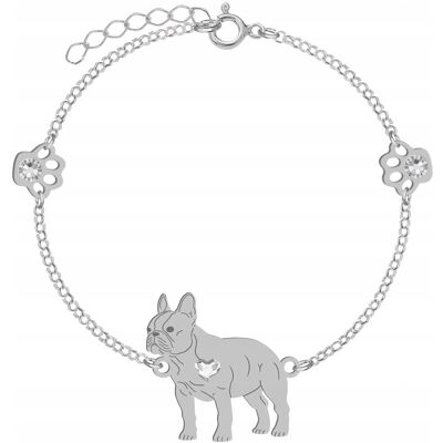 Radziszewska Bransoletka Srebrna Bulldog Francuski 925 Prezent Łańcuszek GRAWER GRATIS Radziszewska Bransoletka Srebrna Bulldog Francuski 925 Prezent Łańcuszek GRAWER GRATIS