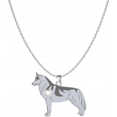 Radziszewska Naszyjnik Srebrny z Siberian Husky 925 Łańcuszek DEDYKACJA GRAWER GRATIS Radziszewska Naszyjnik Srebrny z Siberian Husky 925 Łańcuszek DEDYKACJA GRAWER GRATIS