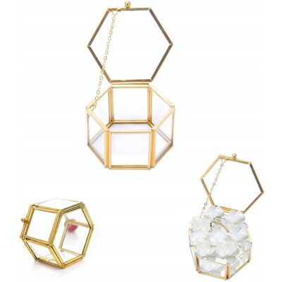 Inny producent VINTAGE Szkatułka Szklana Organizer Biżuterii Złota Geometryczna Inny producent VINTAGE Szkatułka Szklana Organizer Biżuterii Złota Geometryczna