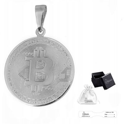 ulex premium Zawieszka Srebro pr.925 Bitcoin Elegancki Męski Okrągły Wisior Kryptowaluta ulex premium Zawieszka Srebro pr.925 Bitcoin Elegancki Męski Okrągły Wisior Kryptowaluta