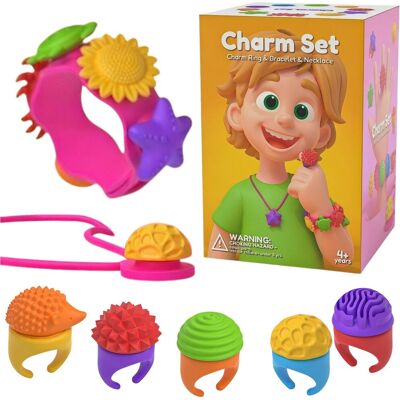 Inny producent Zestaw sensoryczny Charm Set pierścionki, bransoletka, wisior terapia SI ADHD Inny producent Zestaw sensoryczny Charm Set pierścionki, bransoletka, wisior terapia SI ADHD