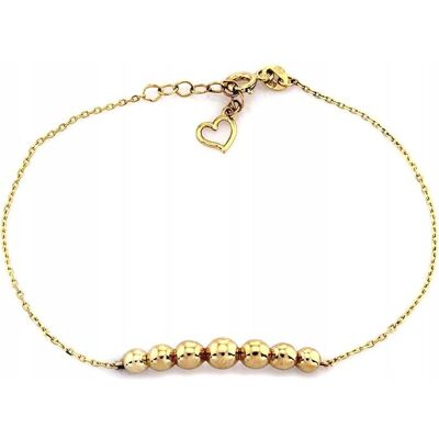 Lovrin Złota bransoletka 585 elegancka z kuleczkami łańcuszkowa 14k na prezent Lovrin Złota bransoletka 585 elegancka z kuleczkami łańcuszkowa 14k na prezent