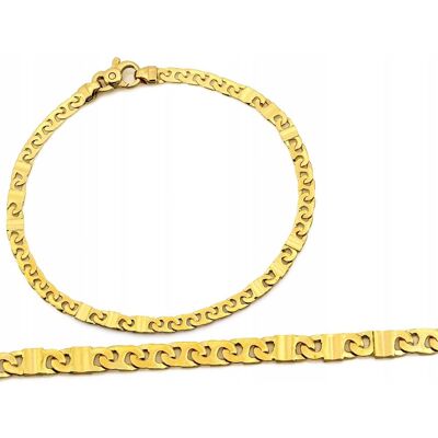 Lovrin Złota bransoletka 585 łańcuszkowa oryginalny splot 21cm bez kamieni 7.1g Lovrin Złota bransoletka 585 łańcuszkowa oryginalny splot 21cm bez kamieni 7.1g