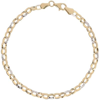 Inny producent Złota bransoletka kółeczkowa dwa kolory złota 19.5 cm pr. 585 Inny producent Złota bransoletka kółeczkowa dwa kolory złota 19.5 cm pr. 585