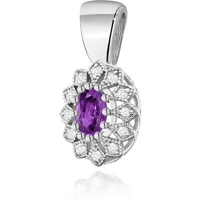 Inny producent Złota zawieszka / wisiorek Ametyst 0,40ct białe złoto pr. 585 Inny producent Złota zawieszka / wisiorek Ametyst 0,40ct białe złoto pr. 585