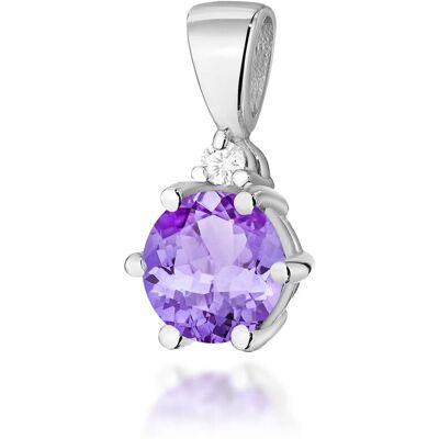 Inny producent Złota zawieszka / wisiorek Ametyst 0,50ct białe złoto pr. 585 Inny producent Złota zawieszka / wisiorek Ametyst 0,50ct białe złoto pr. 585