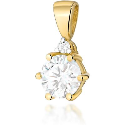 Inny producent Złota zawieszka / wisiorek Biały Szafir 0,60ct żółte złoto pr. 585 Inny producent Złota zawieszka / wisiorek Biały Szafir 0,60ct żółte złoto pr. 585