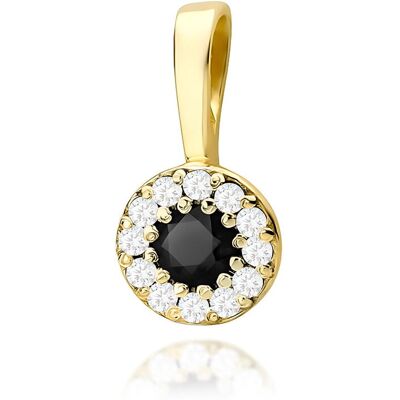 Inny producent Złota zawieszka / wisiorek Czarny Diament 0,12ct żółte złoto pr. 585 Inny producent Złota zawieszka / wisiorek Czarny Diament 0,12ct żółte złoto pr. 585