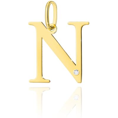 Inny producent Złota zawieszka / wisiorek Diament 0,005ct - litera N - żółte złoto pr. 585 Inny producent Złota zawieszka / wisiorek Diament 0,005ct - litera N - żółte złoto pr. 585