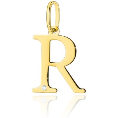 Inny producent Złota zawieszka / wisiorek Diament 0,005ct - litera R - żółte złoto pr. 585 Inny producent Złota zawieszka / wisiorek Diament 0,005ct - litera R - żółte złoto pr. 585