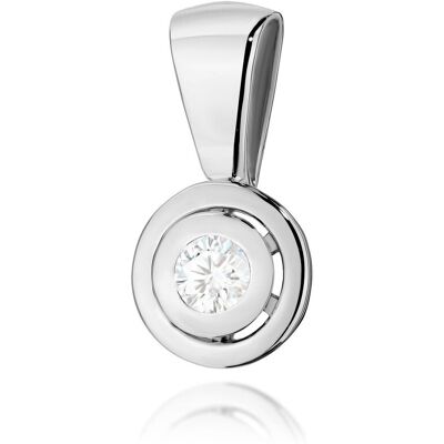 Jubiler Monika Złota zawieszka / wisiorek Diament 0,10ct białe złoto pr. 585 Jubiler Monika Złota zawieszka / wisiorek Diament 0,10ct białe złoto pr. 585