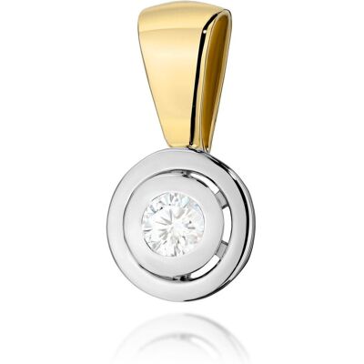 Jubiler Monika Złota zawieszka / wisiorek Diament 0,10ct żółte złoto pr. 585 Jubiler Monika Złota zawieszka / wisiorek Diament 0,10ct żółte złoto pr. 585