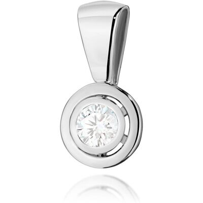 Jubiler Monika Złota zawieszka / wisiorek Diament 0,20ct białe złoto pr. 585 Jubiler Monika Złota zawieszka / wisiorek Diament 0,20ct białe złoto pr. 585