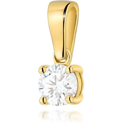 Jubiler Monika Złota zawieszka / wisiorek Diament 0,40ct żółte złoto pr. 585 Jubiler Monika Złota zawieszka / wisiorek Diament 0,40ct żółte złoto pr. 585