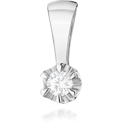 Jubiler Monika Złota zawieszka / wisiorek Diament Laboratoryjny 0,10ct białe złoto pr. 585 Jubiler Monika Złota zawieszka / wisiorek Diament Laboratoryjny 0,10ct białe złoto pr. 585