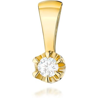 Jubiler Monika Złota zawieszka / wisiorek Diament Laboratoryjny 0,10ct żółte złoto pr. 585 Jubiler Monika Złota zawieszka / wisiorek Diament Laboratoryjny 0,10ct żółte złoto pr. 585