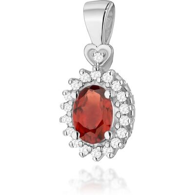 Inny producent Złota zawieszka / wisiorek Granat 0,50ct białe złoto pr. 585 Inny producent Złota zawieszka / wisiorek Granat 0,50ct białe złoto pr. 585