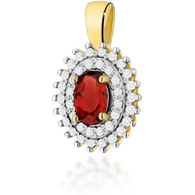 Inny producent Złota zawieszka / wisiorek Granat 0,50ct żółte złoto pr. 585 Inny producent Złota zawieszka / wisiorek Granat 0,50ct żółte złoto pr. 585
