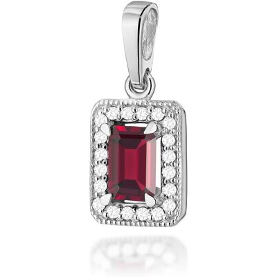 Inny producent Złota zawieszka / wisiorek Granat 0,70ct białe złoto pr. 585 Inny producent Złota zawieszka / wisiorek Granat 0,70ct białe złoto pr. 585