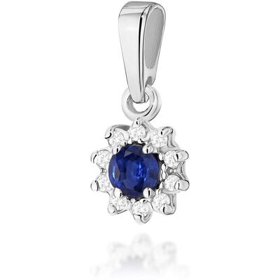 Inny producent Złota zawieszka / wisiorek Szafir 0,15ct białe złoto pr. 585 Inny producent Złota zawieszka / wisiorek Szafir 0,15ct białe złoto pr. 585