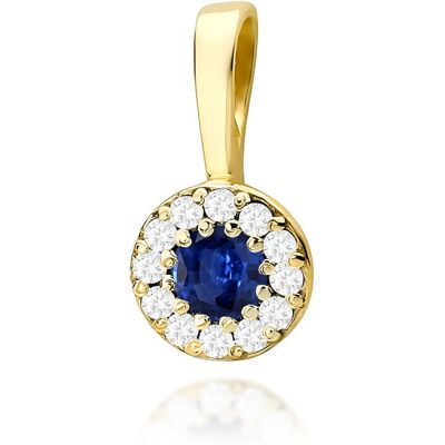 Inny producent Złota zawieszka / wisiorek Szafir 0,15ct żółte złoto pr. 585 Inny producent Złota zawieszka / wisiorek Szafir 0,15ct żółte złoto pr. 585