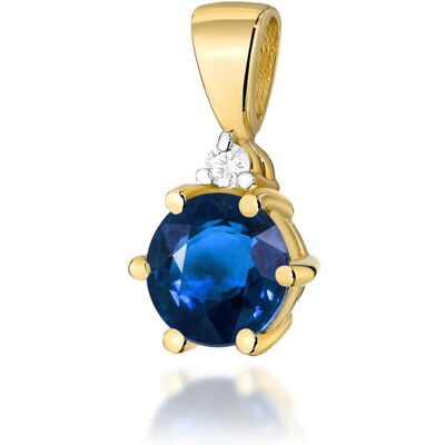 Inny producent Złota zawieszka / wisiorek Szafir 0,50ct żółte złoto pr. 585 Inny producent Złota zawieszka / wisiorek Szafir 0,50ct żółte złoto pr. 585