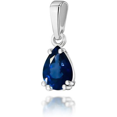 Inny producent Złota zawieszka / wisiorek Szafir 0,60ct białe złoto pr. 585 Inny producent Złota zawieszka / wisiorek Szafir 0,60ct białe złoto pr. 585
