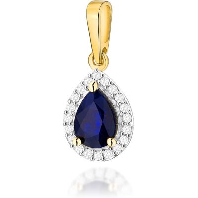Inny producent Złota zawieszka / wisiorek Szafir 0,60ct żółte złoto pr. 585 Inny producent Złota zawieszka / wisiorek Szafir 0,60ct żółte złoto pr. 585