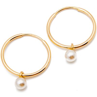 Monilu Złote kolczyki 585 biała perła 8mm Monilu Złote kolczyki 585 biała perła 8mm