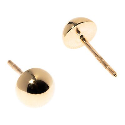 Monilu Złote kolczyki 585 Gładkie pół kulki 6 mm Monilu Złote kolczyki 585 Gładkie pół kulki 6 mm