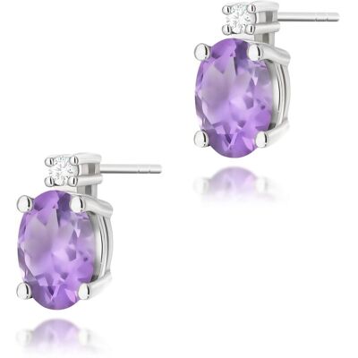Inny producent Złote kolczyki Ametyst 2 x 0,40ct białe złoto pr. 585 Inny producent Złote kolczyki Ametyst 2 x 0,40ct białe złoto pr. 585