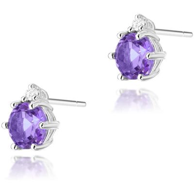 Inny producent Złote kolczyki Ametyst 2 x 0,50ct białe złoto pr. 585 Inny producent Złote kolczyki Ametyst 2 x 0,50ct białe złoto pr. 585