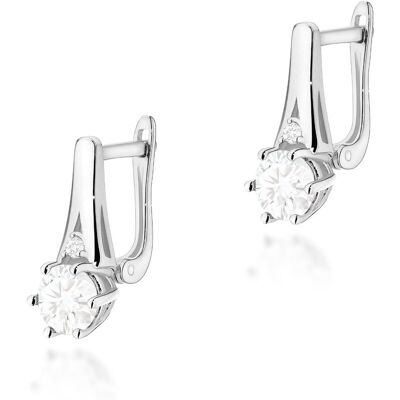 Inny producent Złote kolczyki Biały Szafir 2 x 0,60ct białe złoto pr. 585 Inny producent Złote kolczyki Biały Szafir 2 x 0,60ct białe złoto pr. 585
