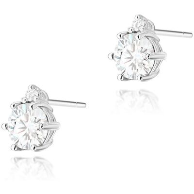 Inny producent Złote kolczyki Biały Szafir 2 x 0,60ct białe złoto pr. 585 Inny producent Złote kolczyki Biały Szafir 2 x 0,60ct białe złoto pr. 585