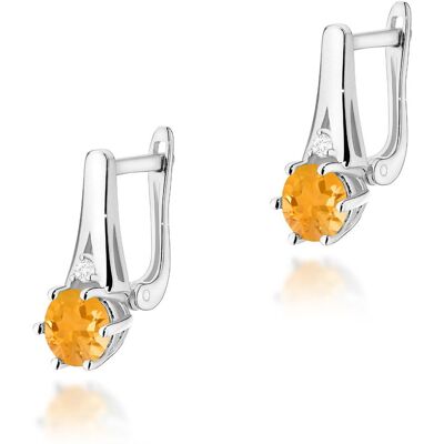 Inny producent Złote kolczyki Cytryn 2 x 0,50ct białe złoto pr. 585 Inny producent Złote kolczyki Cytryn 2 x 0,50ct białe złoto pr. 585