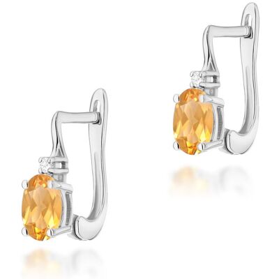 Inny producent Złote kolczyki Cytryn 2 x 0,60ct białe złoto pr. 585 Inny producent Złote kolczyki Cytryn 2 x 0,60ct białe złoto pr. 585