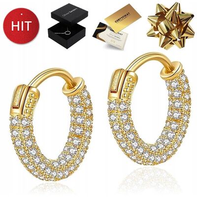 Olivier Sanders Złote Kolczyki Damskie 585 Z Kryształami Swarovski Grawer Prezent Dla Żony Olivier Sanders Złote Kolczyki Damskie 585 Z Kryształami Swarovski Grawer Prezent Dla Żony