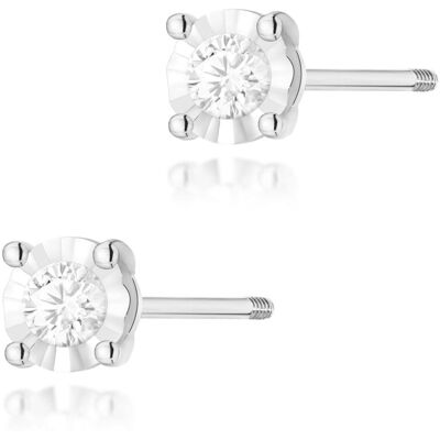 Inny producent Złote kolczyki Diament 2 x 0,08ct białe złoto sztyft zakręcany pr. 585 Inny producent Złote kolczyki Diament 2 x 0,08ct białe złoto sztyft zakręcany pr. 585