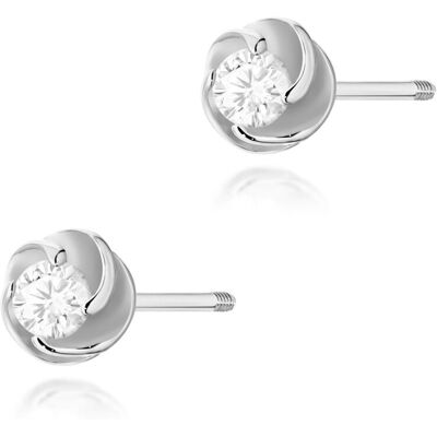 Inny producent Złote kolczyki Diament 2 x 0,10ct białe złoto sztyft zakręcany pr. 585 Inny producent Złote kolczyki Diament 2 x 0,10ct białe złoto sztyft zakręcany pr. 585