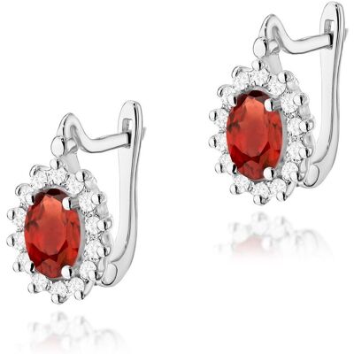 Inny producent Złote kolczyki Granat 2 x 0,50ct białe złoto pr. 585 Inny producent Złote kolczyki Granat 2 x 0,50ct białe złoto pr. 585