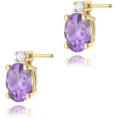 Inny producent Złote kolczyki K0001 Ametyst 2 x 0,40ct żółte złoto sztyft zakręcany pr. 585 Inny producent Złote kolczyki K0001 Ametyst 2 x 0,40ct żółte złoto sztyft zakręcany pr. 585