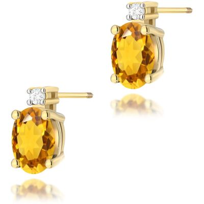 Inny producent Złote kolczyki K0001 Cytryn 2 x 0,60ct żółte złoto sztyft zakręcany pr. 585 Inny producent Złote kolczyki K0001 Cytryn 2 x 0,60ct żółte złoto sztyft zakręcany pr. 585