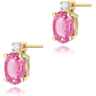 Inny producent Złote kolczyki K0001 Różowy Topaz 2 x 0,50ct żółte złoto pr. 585 Inny producent Złote kolczyki K0001 Różowy Topaz 2 x 0,50ct żółte złoto pr. 585