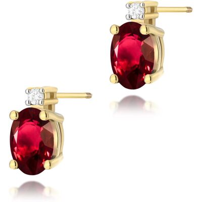 Inny producent Złote kolczyki K0001 Rubin 2 x 0,60ct żółte złoto sztyft zakręcany pr. 585 Inny producent Złote kolczyki K0001 Rubin 2 x 0,60ct żółte złoto sztyft zakręcany pr. 585