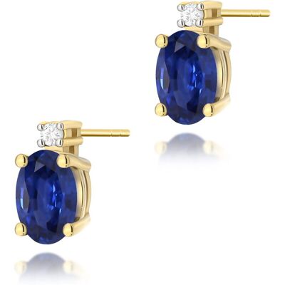 Inny producent Złote kolczyki K0001 Szafir 2 x 0,70ct żółte złoto pr. 585 Inny producent Złote kolczyki K0001 Szafir 2 x 0,70ct żółte złoto pr. 585